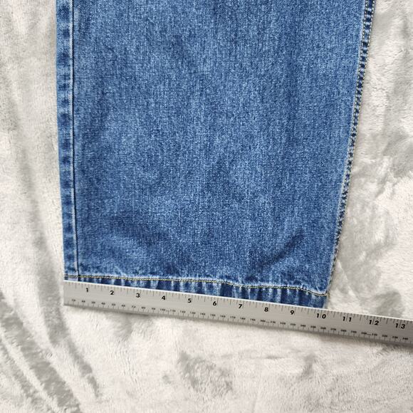 Vintage 90s Ann Taylor Jeans Womens 12 Blue High Rise Wide Leg Baggy Loose Fit - Picture 10 of 11